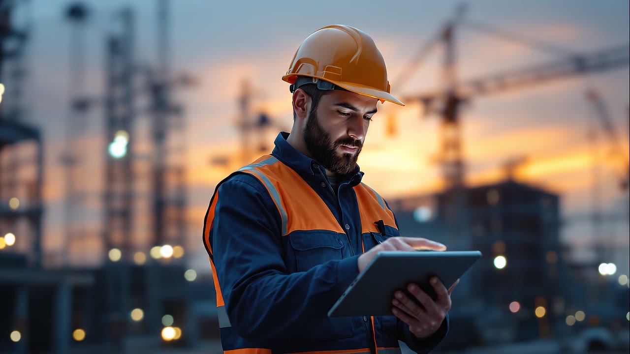 Ansicht einer Baustelle, auf der digitale Dokumentation entsteht